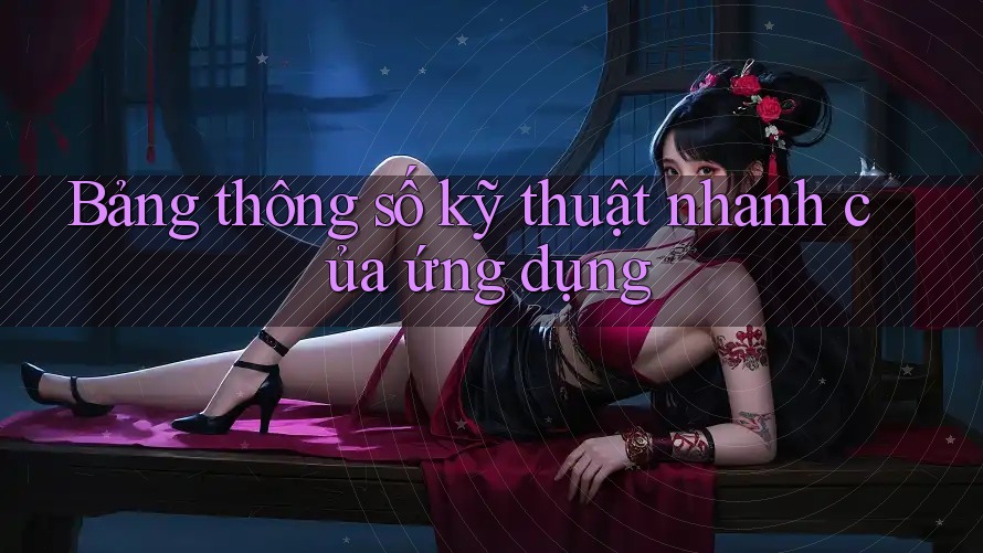Bảng thông số kỹ thuật nhanh của ứng dụng
