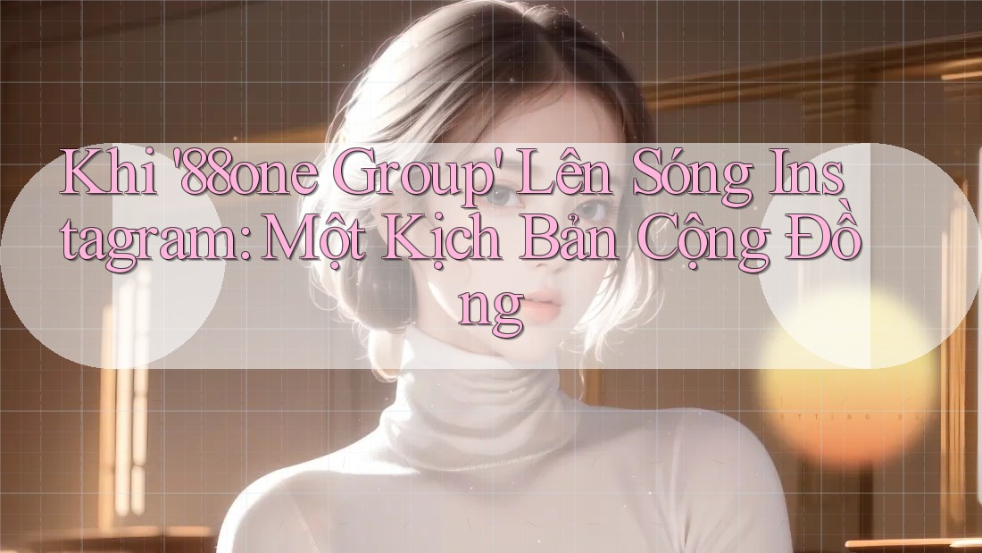 Khi '88one Group' Lên Sóng Instagram: Một Kịch Bản Cộng Đồng